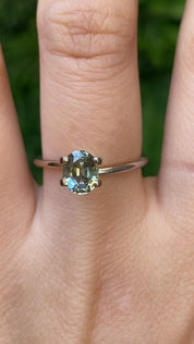 1.18ct Oval Cut Light Green Montana Sapphire SO510