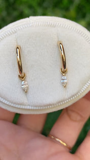 Marquise Diamond Hoop Earrings