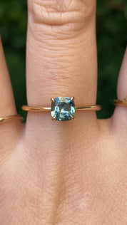 【一点物】サラリング ・0.81ct・加熱モンタナ産ティールブルーサファイア・K14YG
