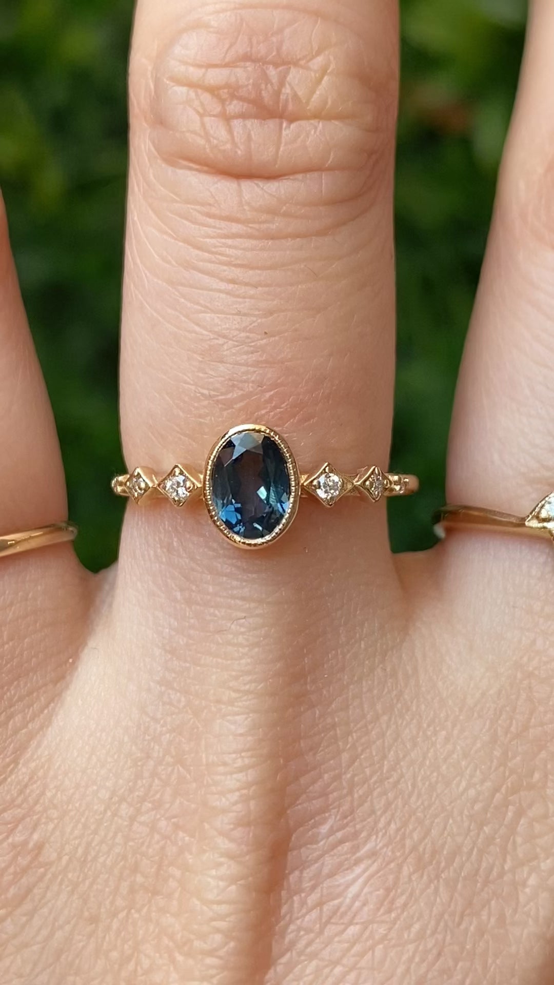 Celeste Ring, 0.89ct Teal Blue Queensland Sapphire