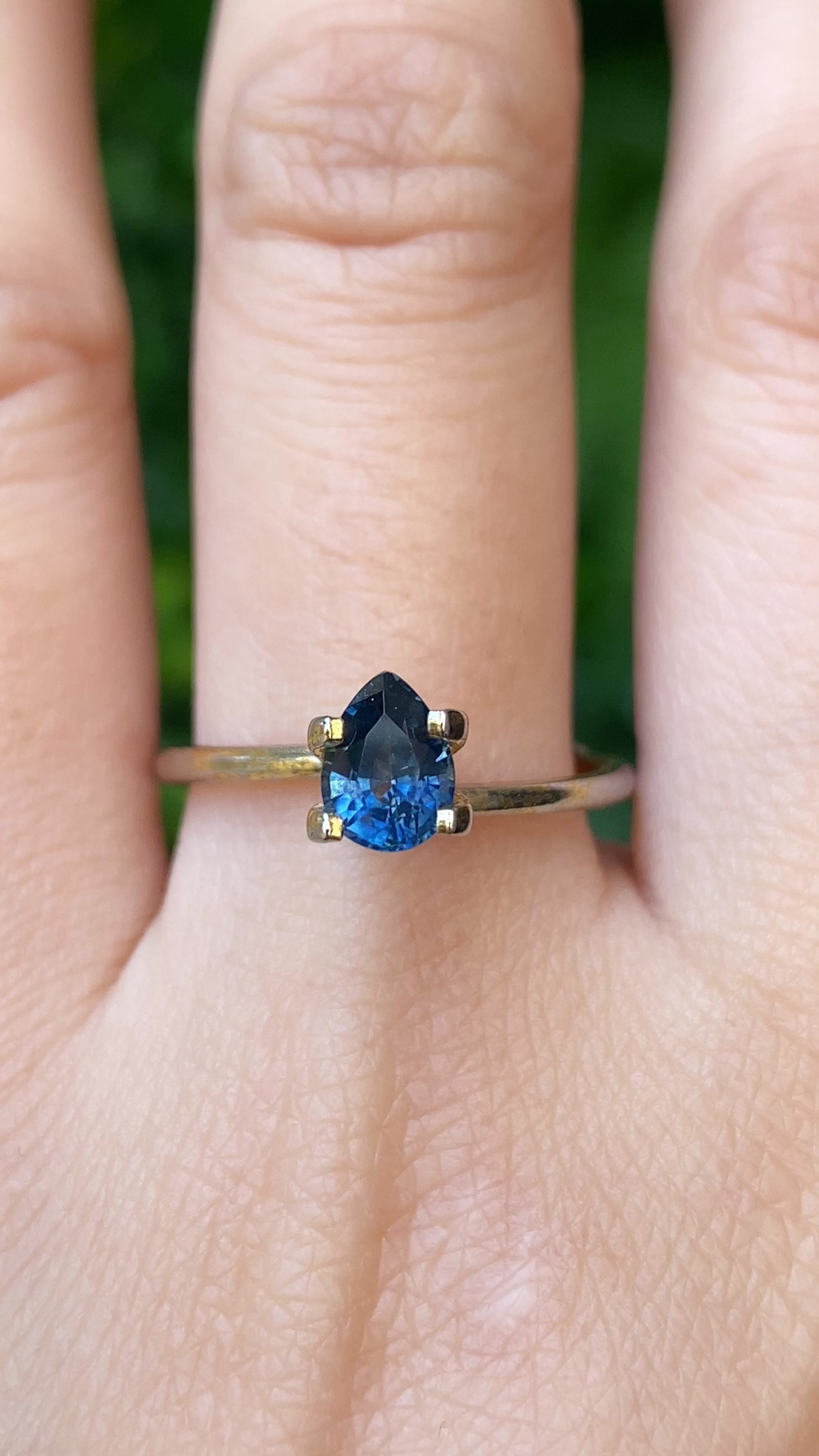 0.92ct Pear Cut Teal Blue Montana Sapphire