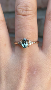 Teresa Ring 1.17ct Green Oval Montana Sapphire, 14K Yellow Gold (One of a kind)