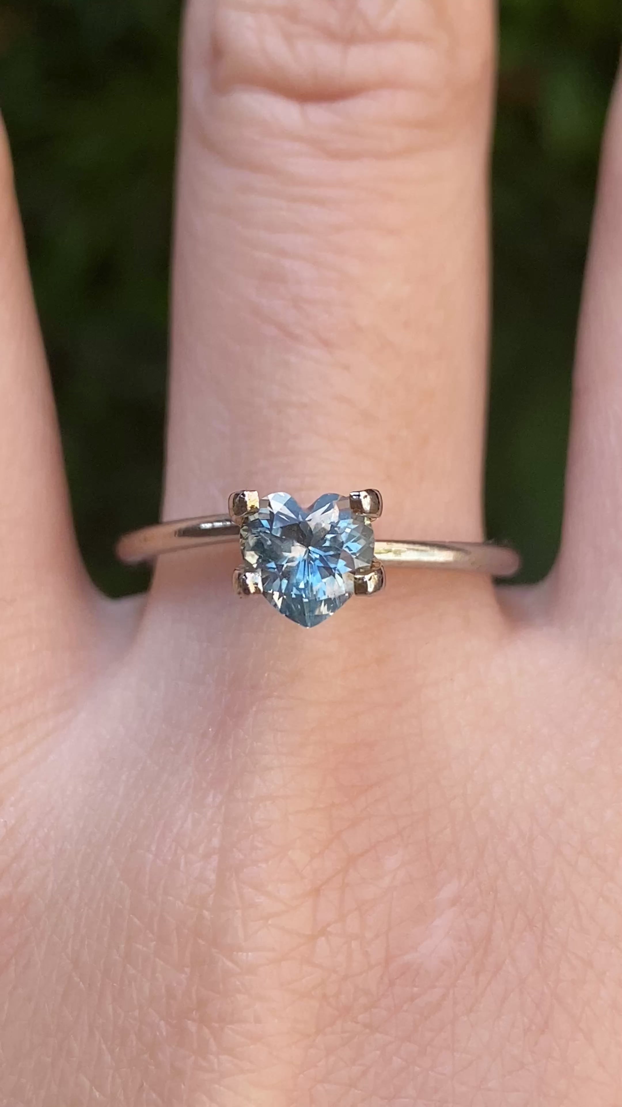 0.92ct Heart Cut Light Blue Green Montana Sapphire SF595