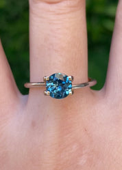 1.28ct Round Cut Blue Green Montana Sapphire SR486