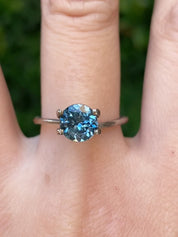1.58ct Round Cut Blue Green Montana Sapphire SR482
