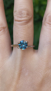 1.36ct Round Cut Teal Blue Montana Sapphire SR384