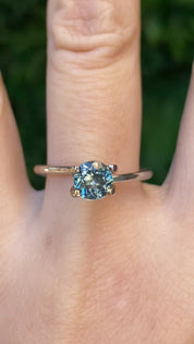 1.09ct Round Cut Blue Green Montana Sapphire SR512