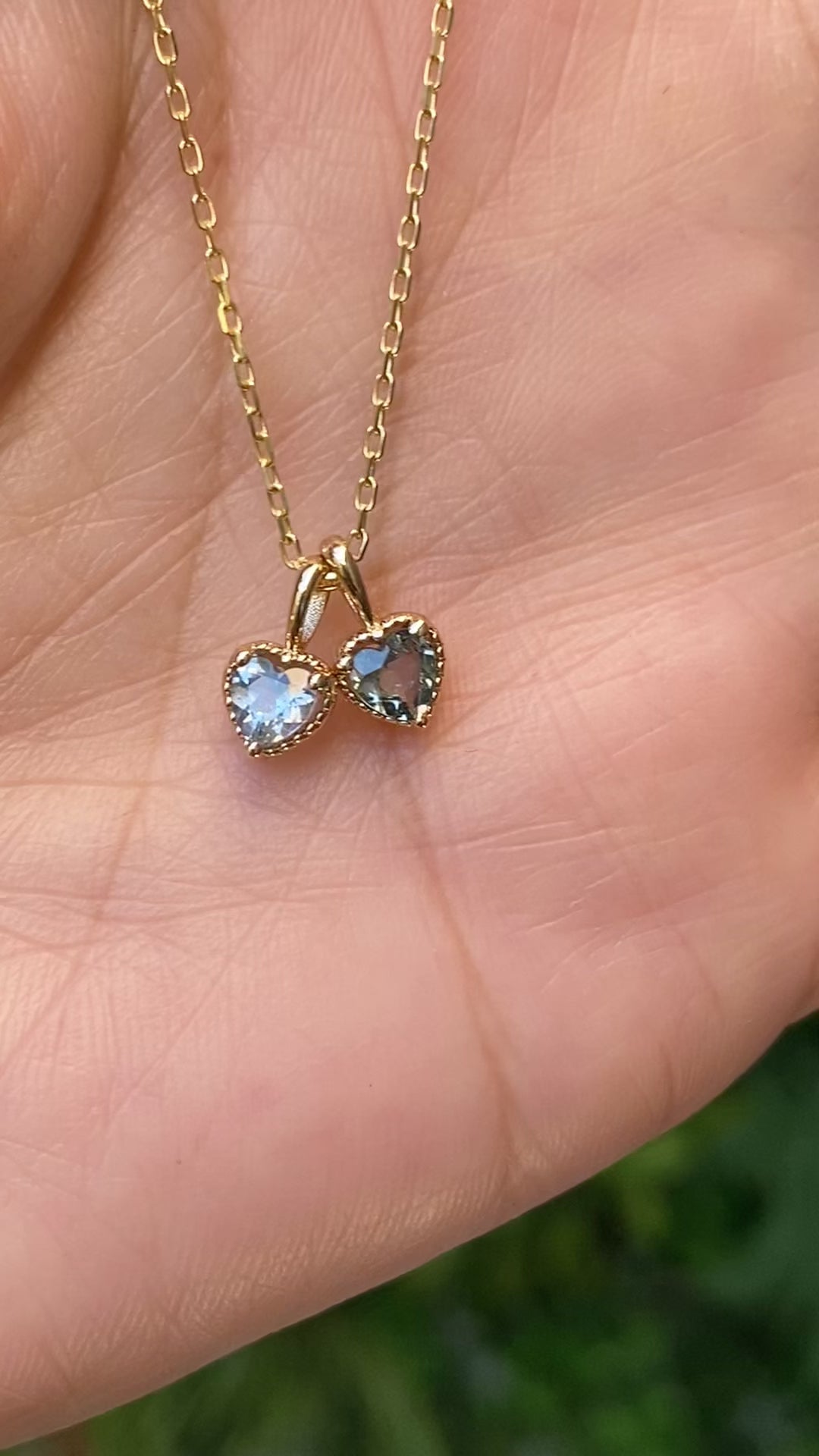 Dahlia Heart Montana Sapphire Charm