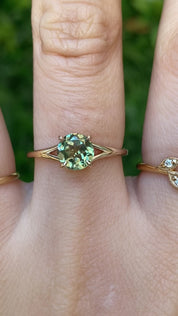 Kylie Ring, 1.31ct Green Montana Sapphire