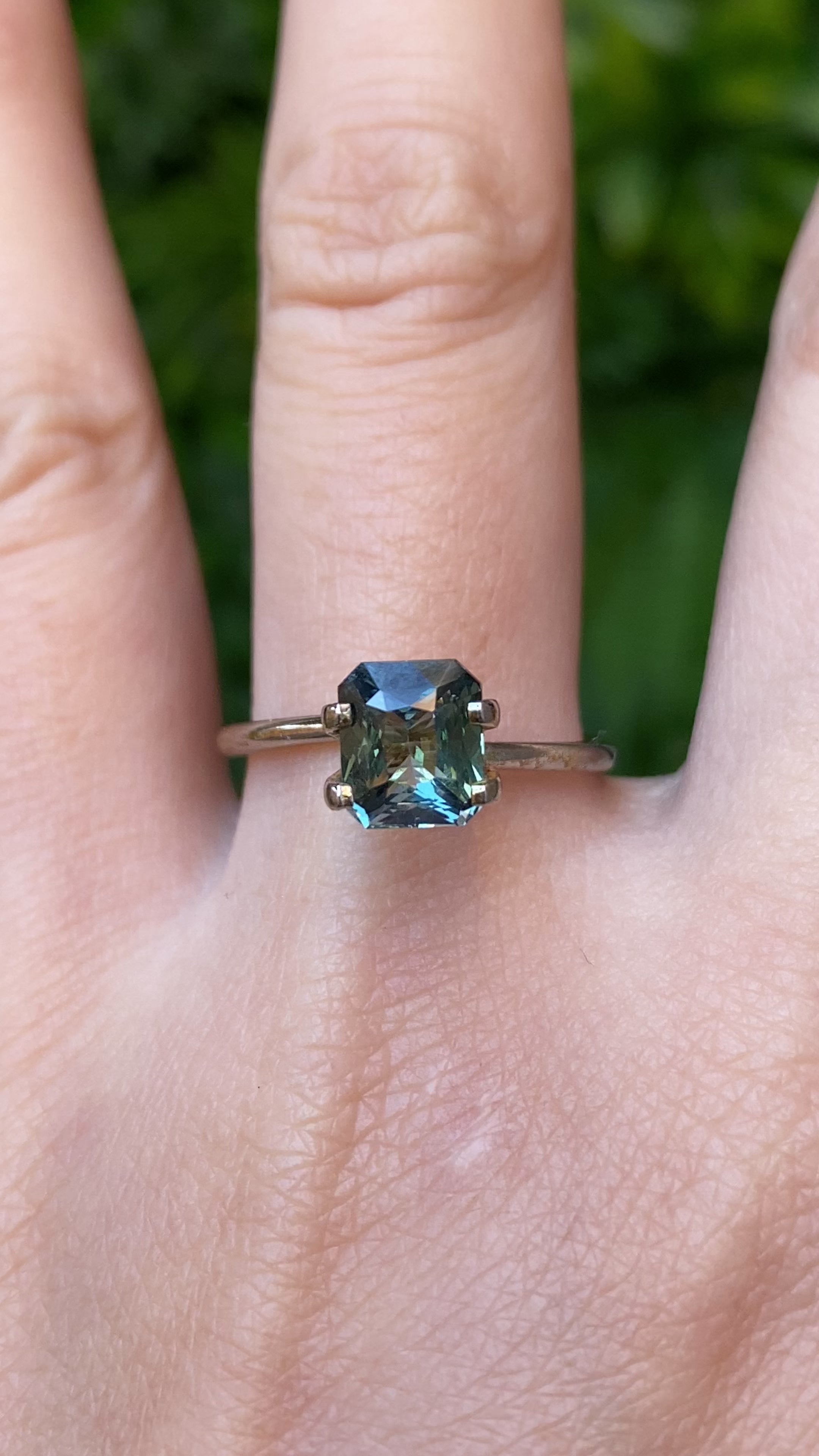 2.03ct Radiant Cut Green Ceylon Sapphire SF476