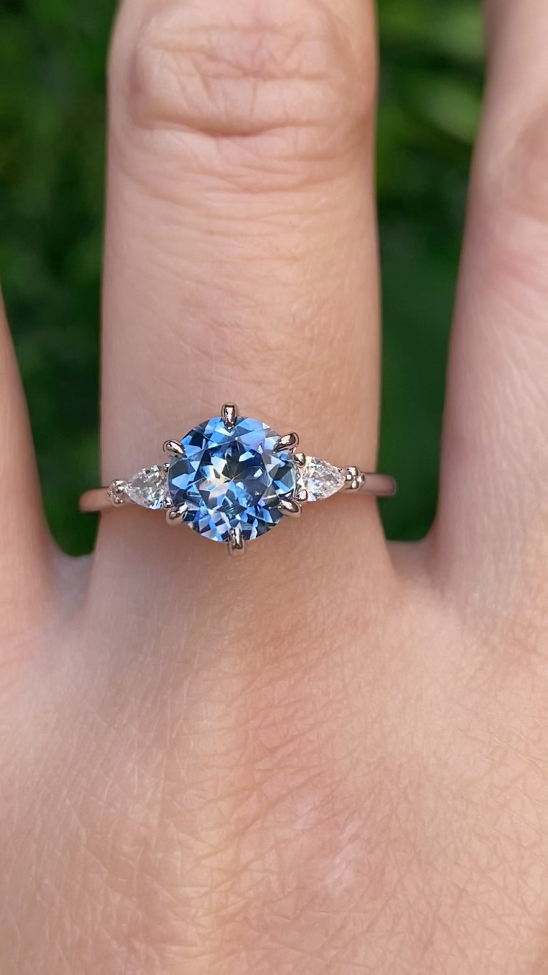 Estel Petal Ring, 1.62ct Blue Montana Sapphire