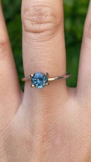 1.08ct Round Cut Blue Green Montana Sapphire Sapphire SR467