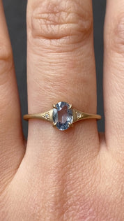 Piper Ring 0.60ct Blue Madagascar Sapphire, 14K Yellow Gold (One of a kind)