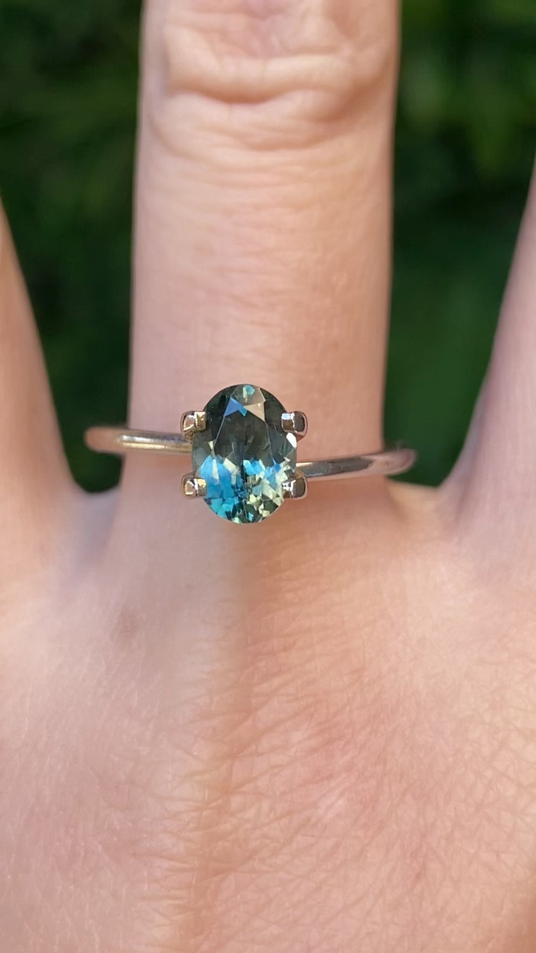 1.36ct Oval Cut Blue Green Montana Sapphire SO688