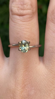 1.07ct Oval Cut Green Montana Sapphire SO735