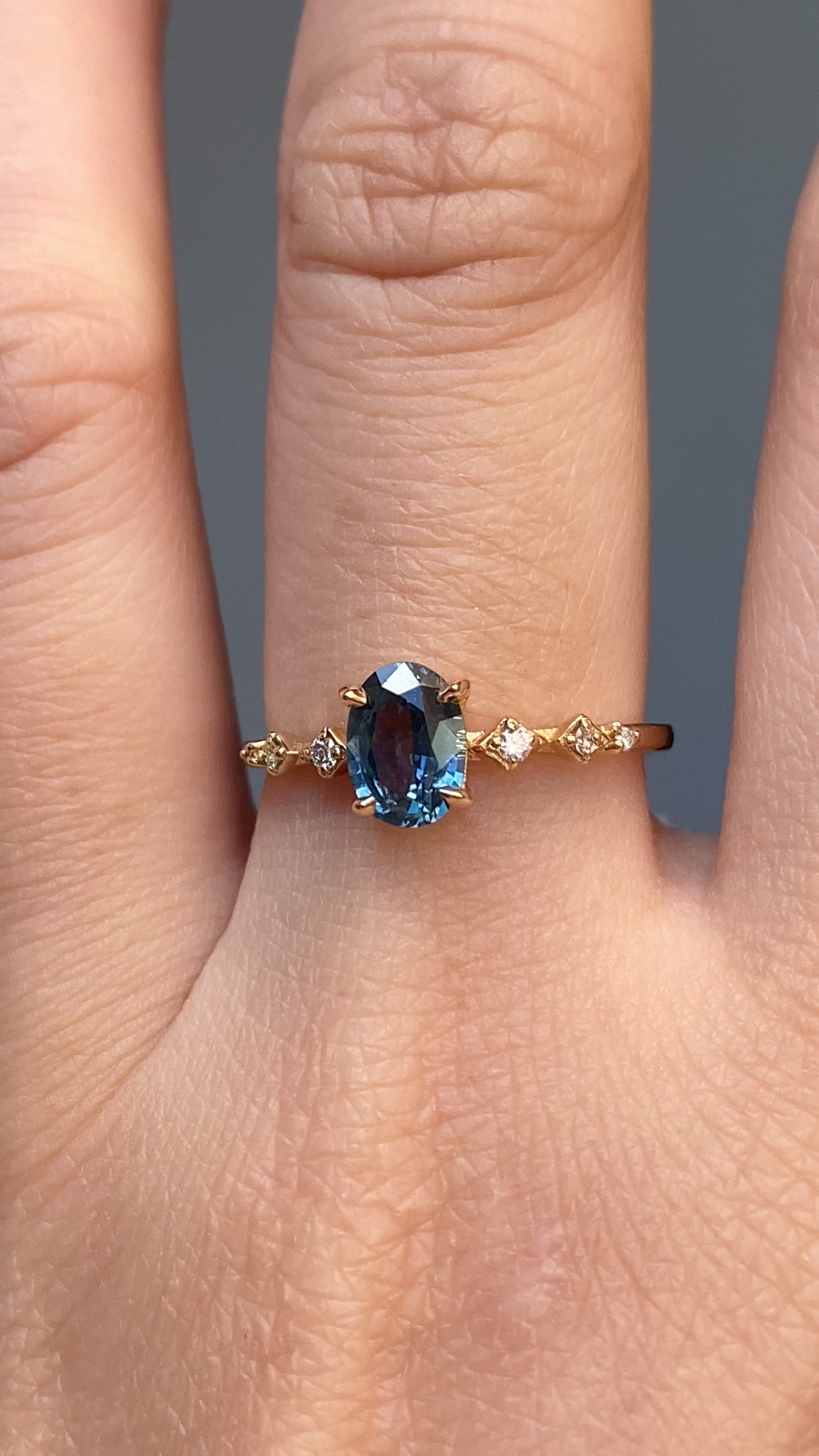 Celeste Ring, 1.00ct Montana Sapphire One of a kind