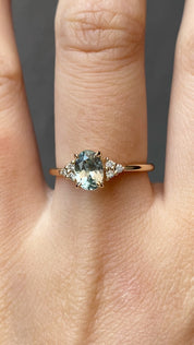 Teresa Ring 1.07ct Light Green Montana Sapphire, 14k Yellow Gold (One of a kind)