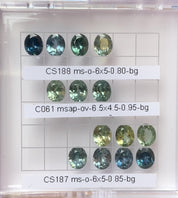 0.80-0.95ct Calibrated Oval Montana Sapphires (6.0-6.5mm)