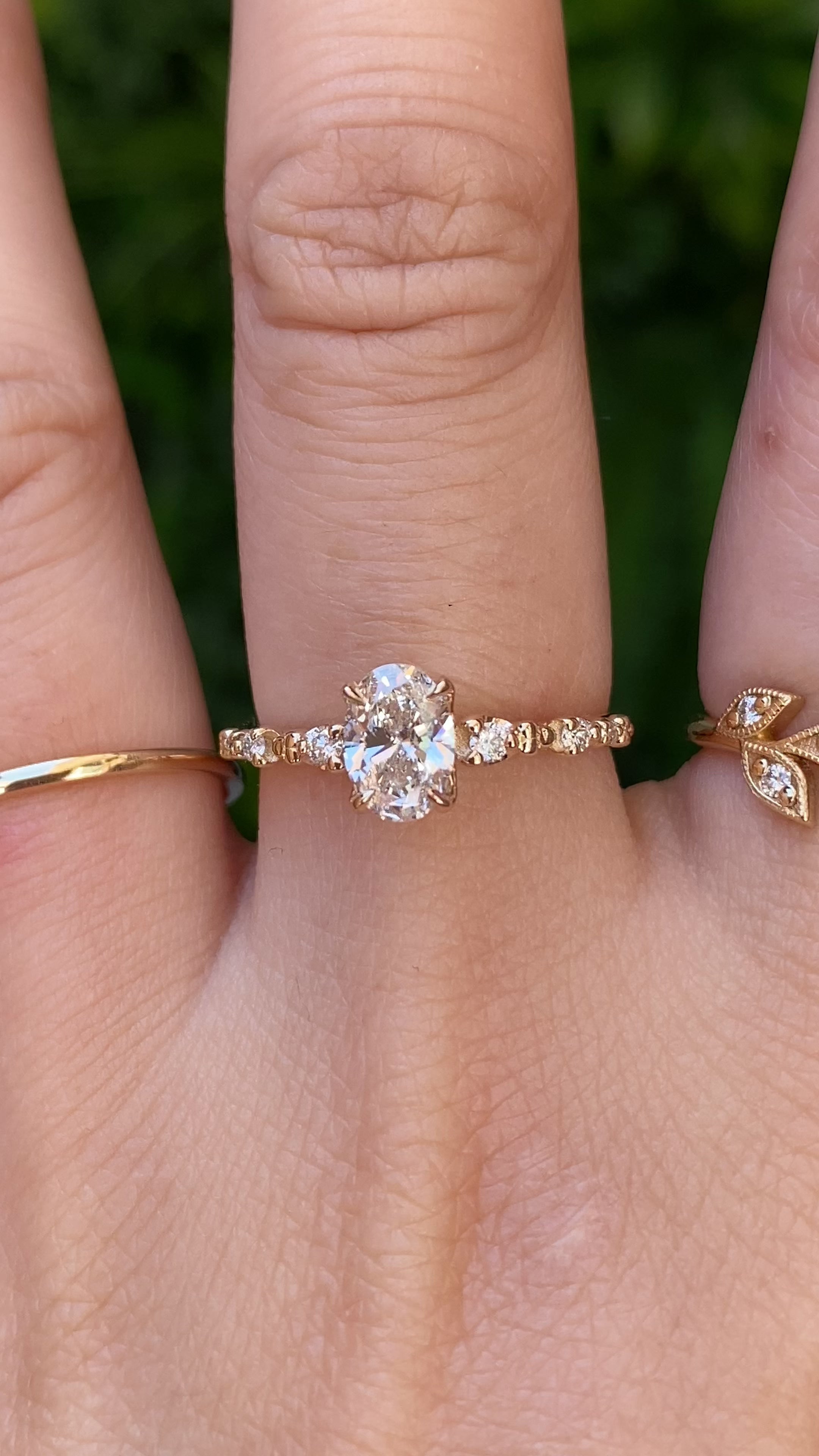 Wisteria Ring 0.70ct Lab Diamond, 14k Yellow Gold (One of a kind)