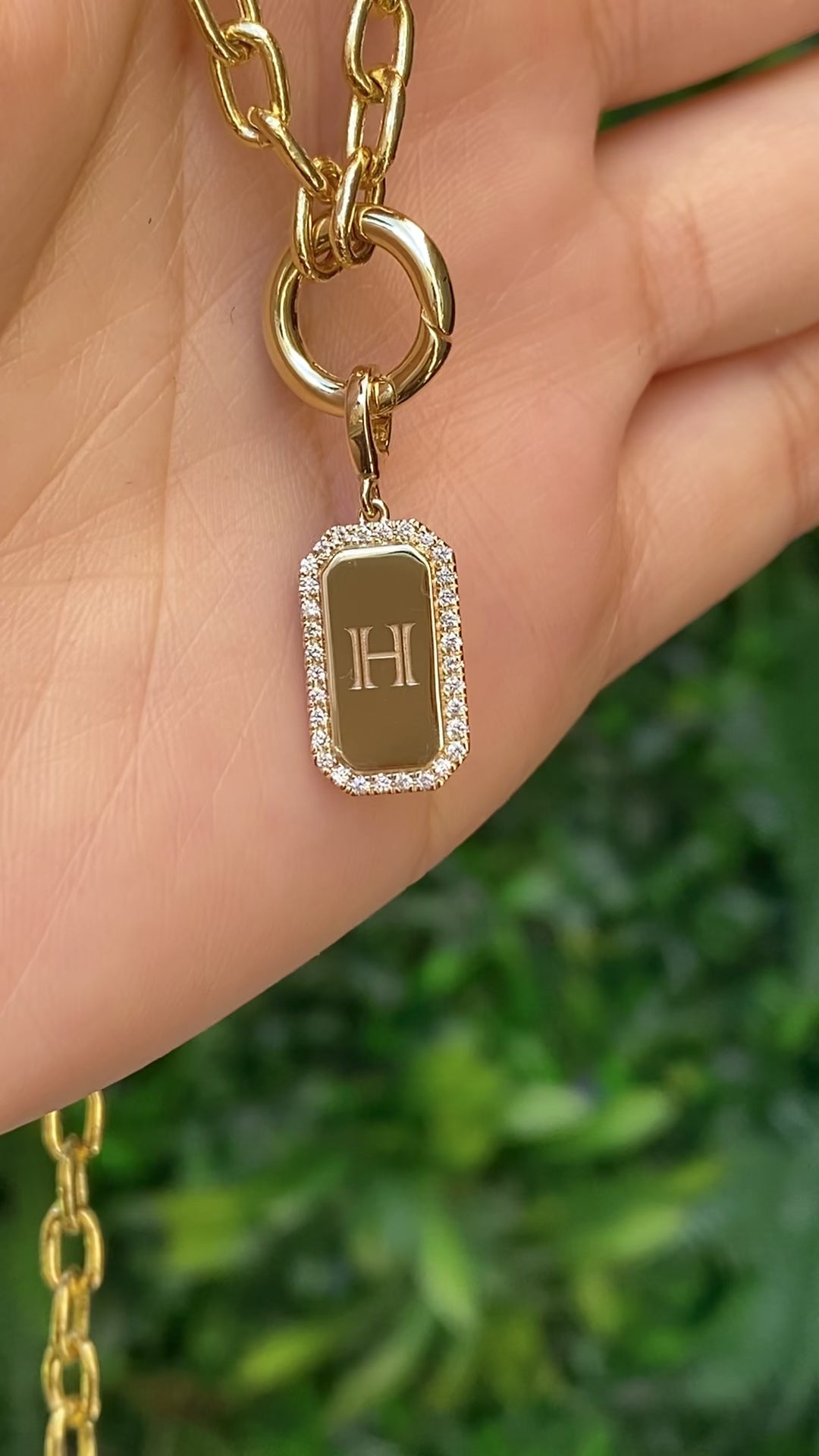 Halo Diamond Engravable Dog Tag Charm
