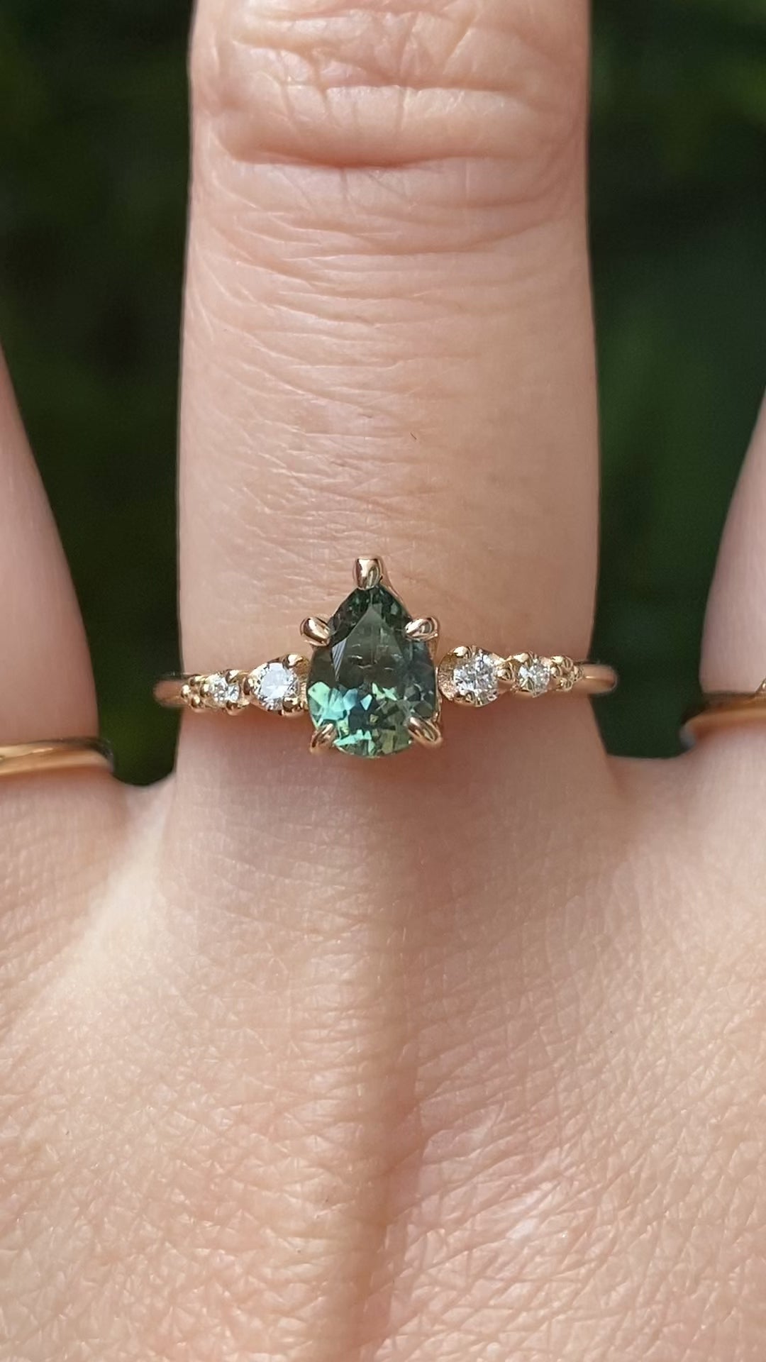 Estel Fleur Ring, 1.00ct Green Montana Sapphire