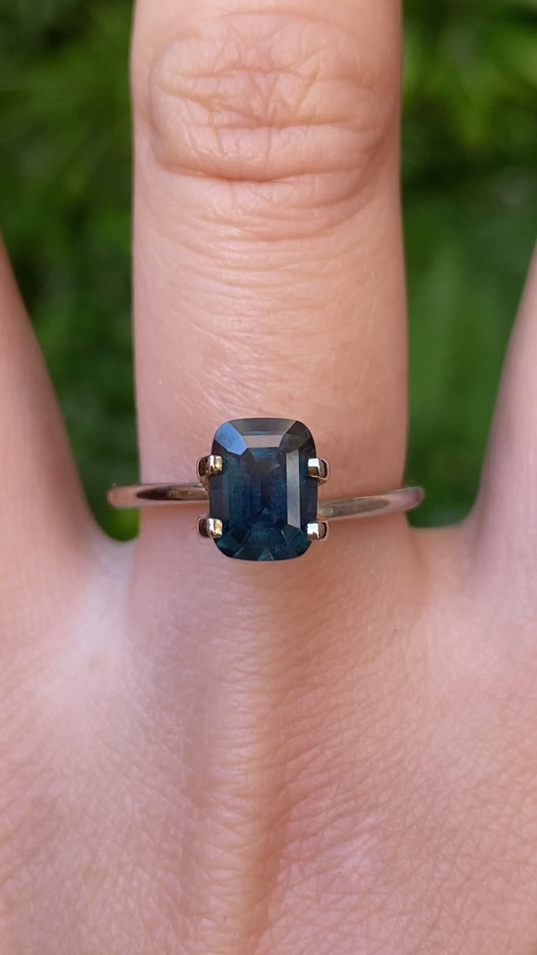 1.82ct Cushion Cut Deep Blue Green Montana Sapphire SF347