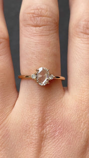 Emilie Ring 0.50ct Oval Rose Cut Diamond, 14K Yellow Gold (One of a kind)