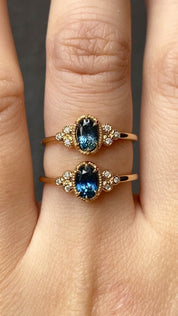 【即日配送】セリーヌリング ・0.60ct・モンタナ産ブルーグリーンサファイア・K14YG