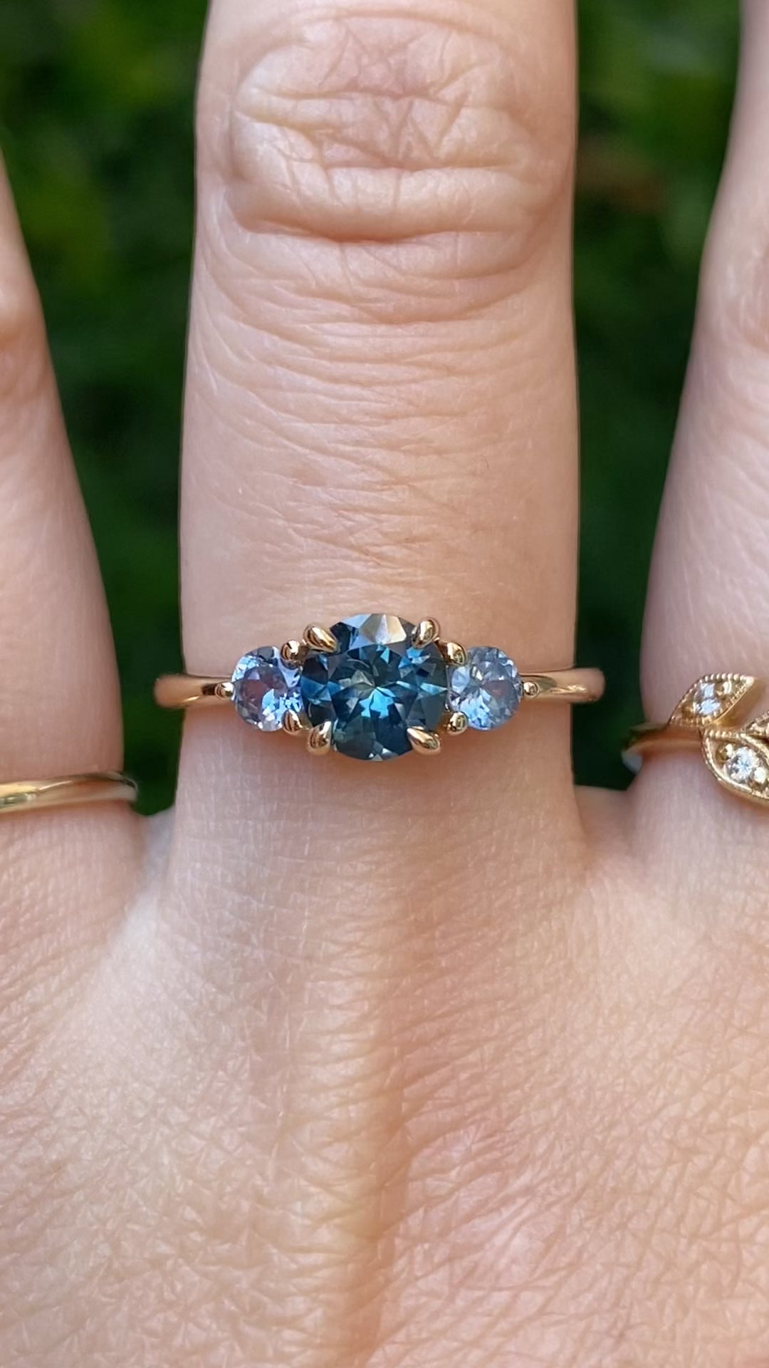 Juliette Ring, 1.10ct Teal Blue Montana Sapphire