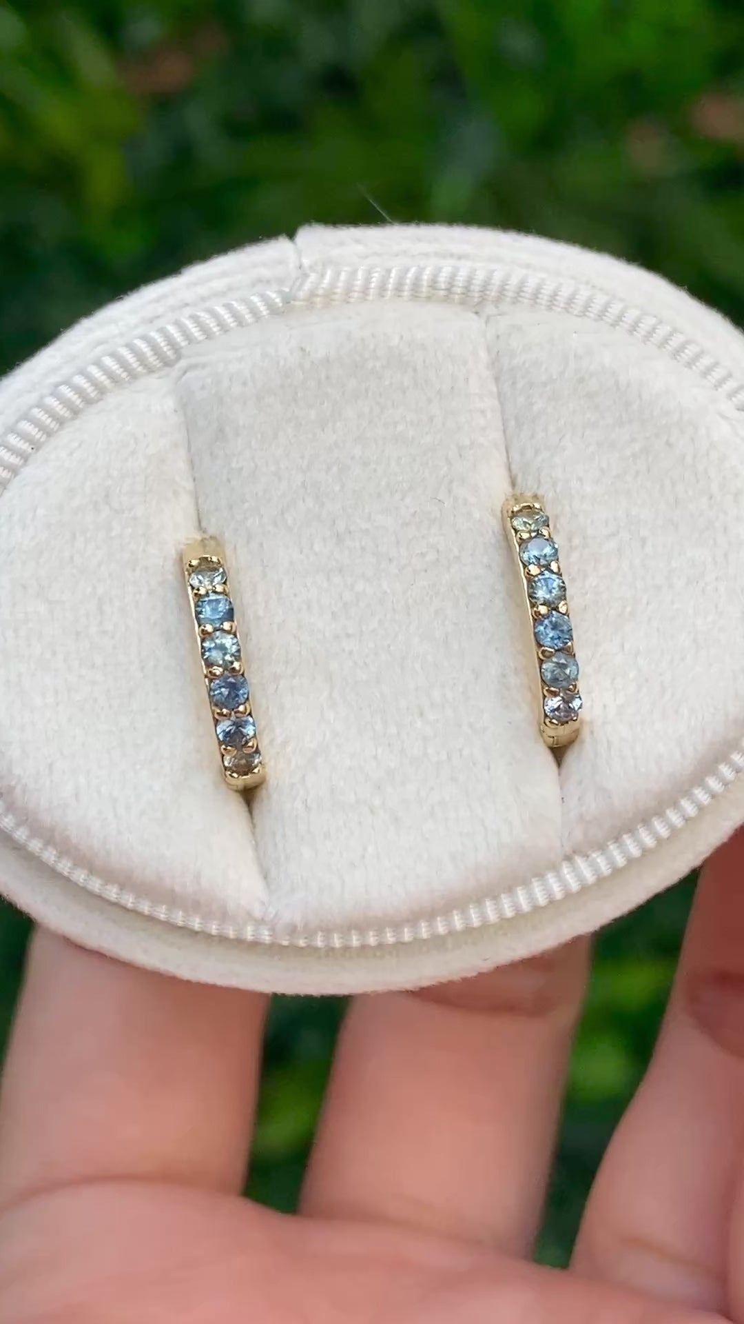 Montana Sapphire Huggie Earrings, 15mm