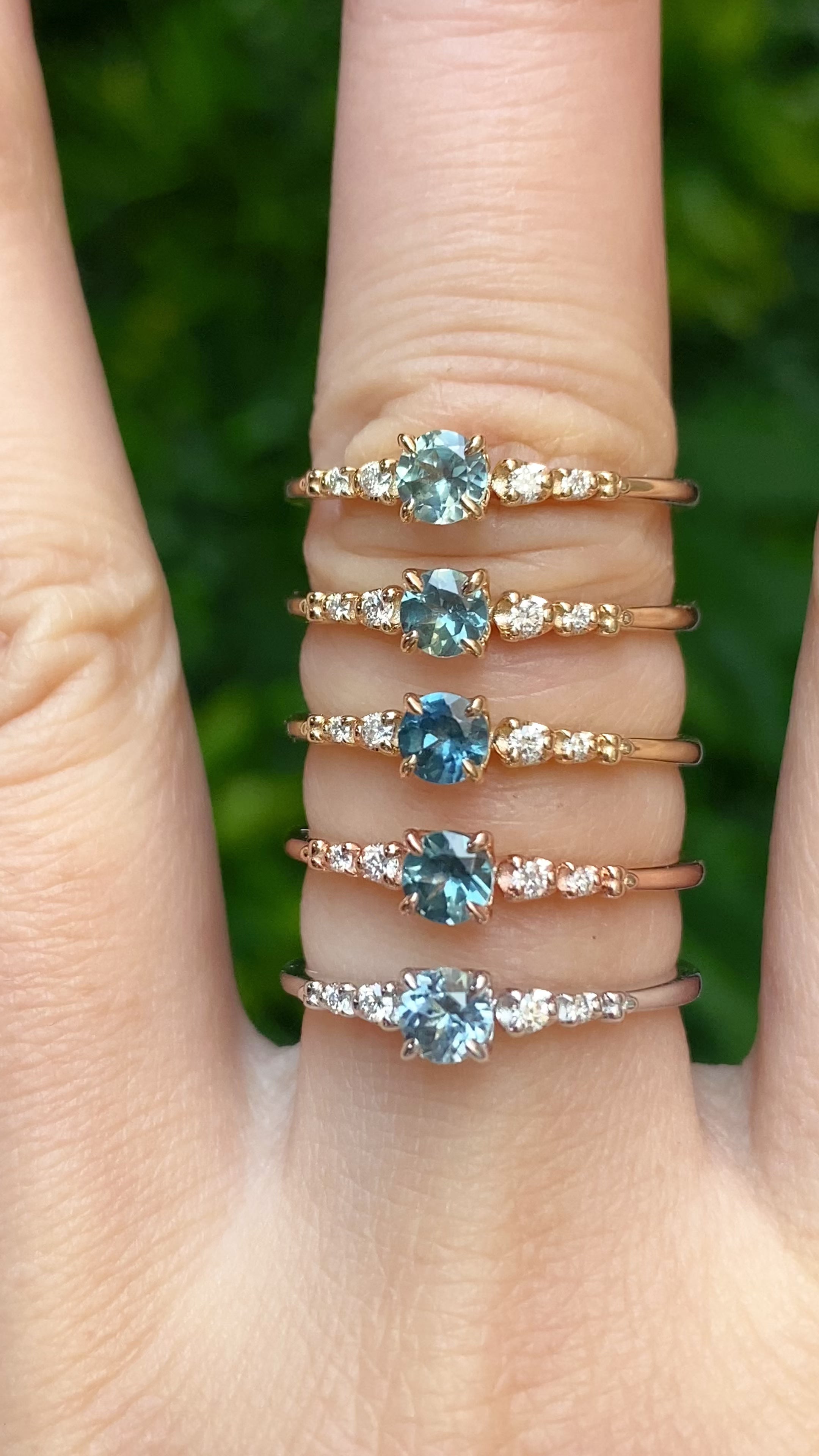 Estel Fleur Ring, 0.40ct Montana Sapphire of your choice
