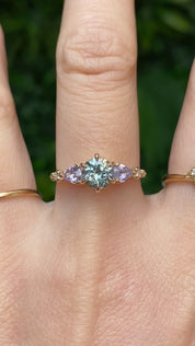 Estel Fleur Petal Ring, 1.21ct Green Montana Sapphire