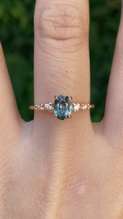 Estel Fleur Ring, 0.93ct Montana Sapphire One of a kind