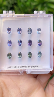 0.60ct Calibrated Oval Blue Green Purple Umba Sapphires (6.0mm)
