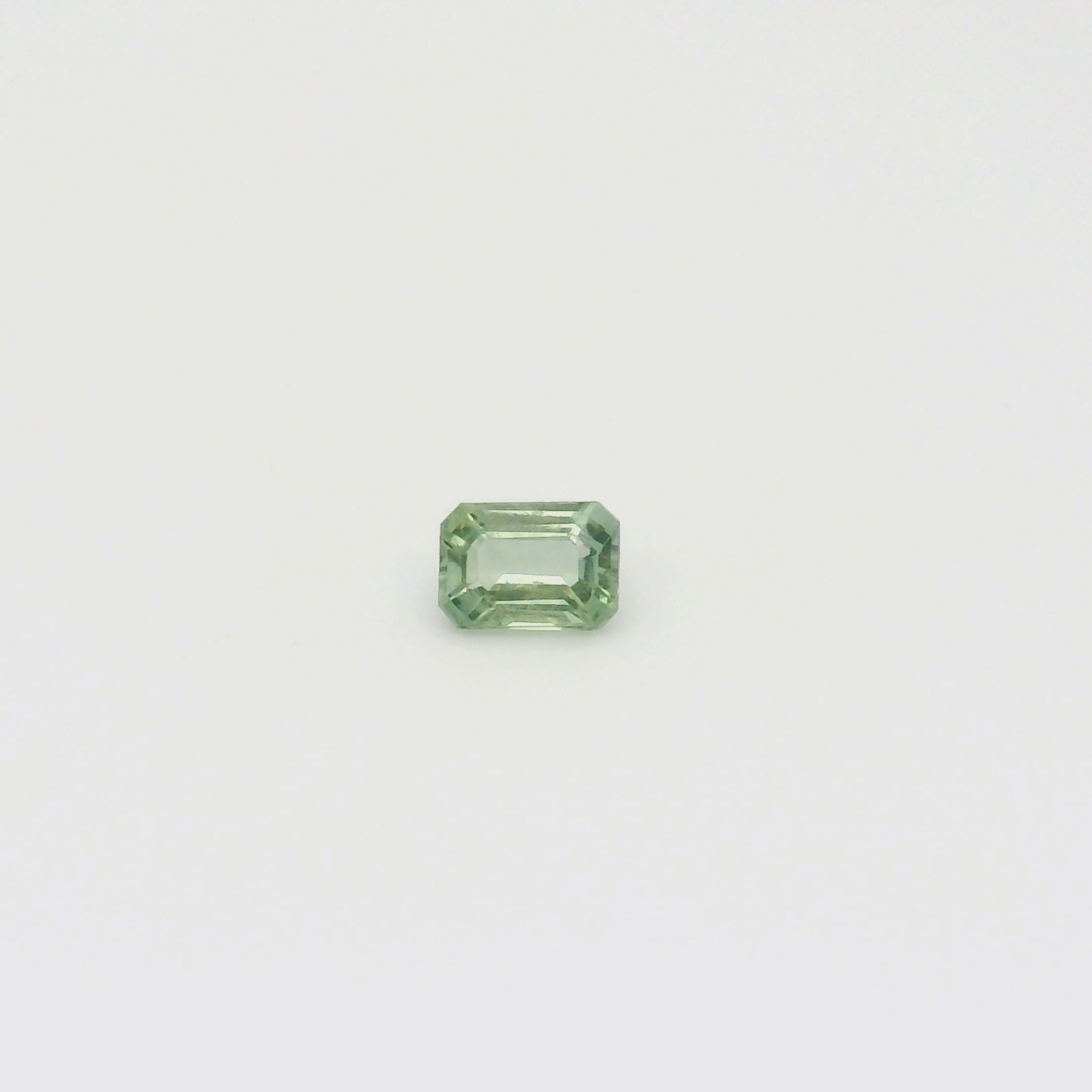 1.36ct Emerald Cut Light Blue Green Madagascar Sapphire SF523