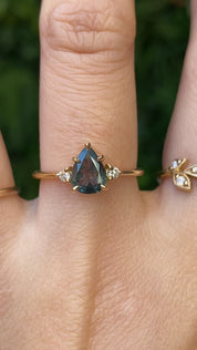 Emilie Ring, 0.97ct Green Montana Sapphire