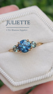 Juliette Ring, 1.33ct Teal Blue Montana Sapphire