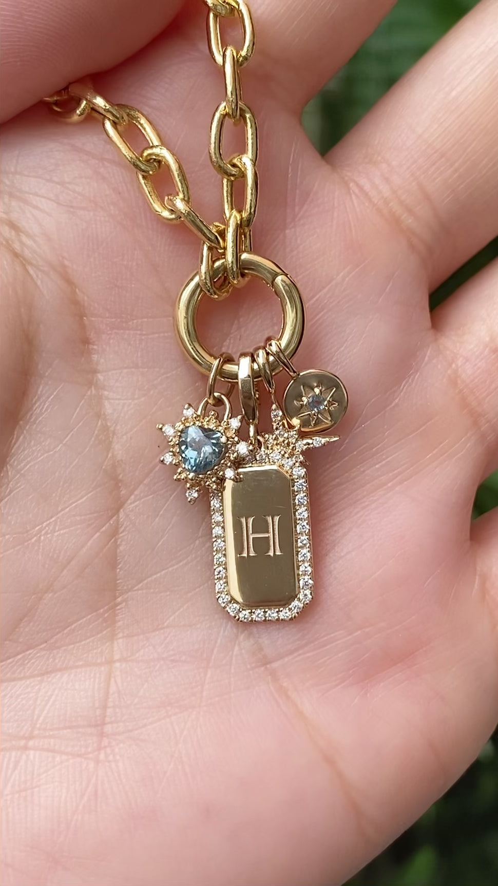Halo Diamond Engravable Dog Tag Charm