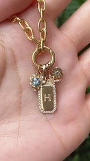 Halo Diamond Engravable Dog Tag Charm