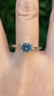 1.08ct Round Cut Blue Green Montana Sapphire SR502
