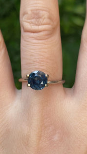 2.13ct Round Cut Deep Blue Montana Sapphire Sapphire SR473