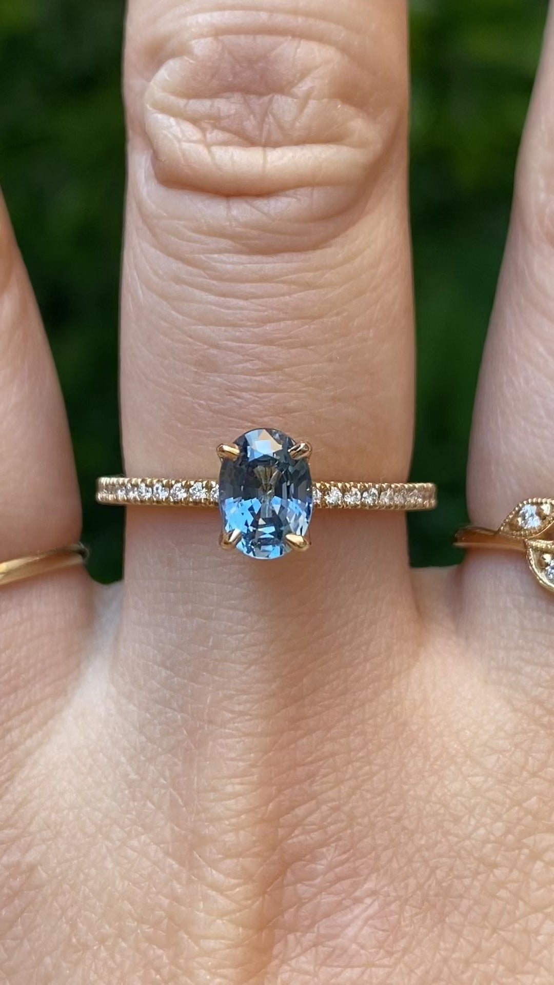 【一点物】マリアリング ・1.17ct・加熱モンタナ産ライトブルーサファイア・K14YG