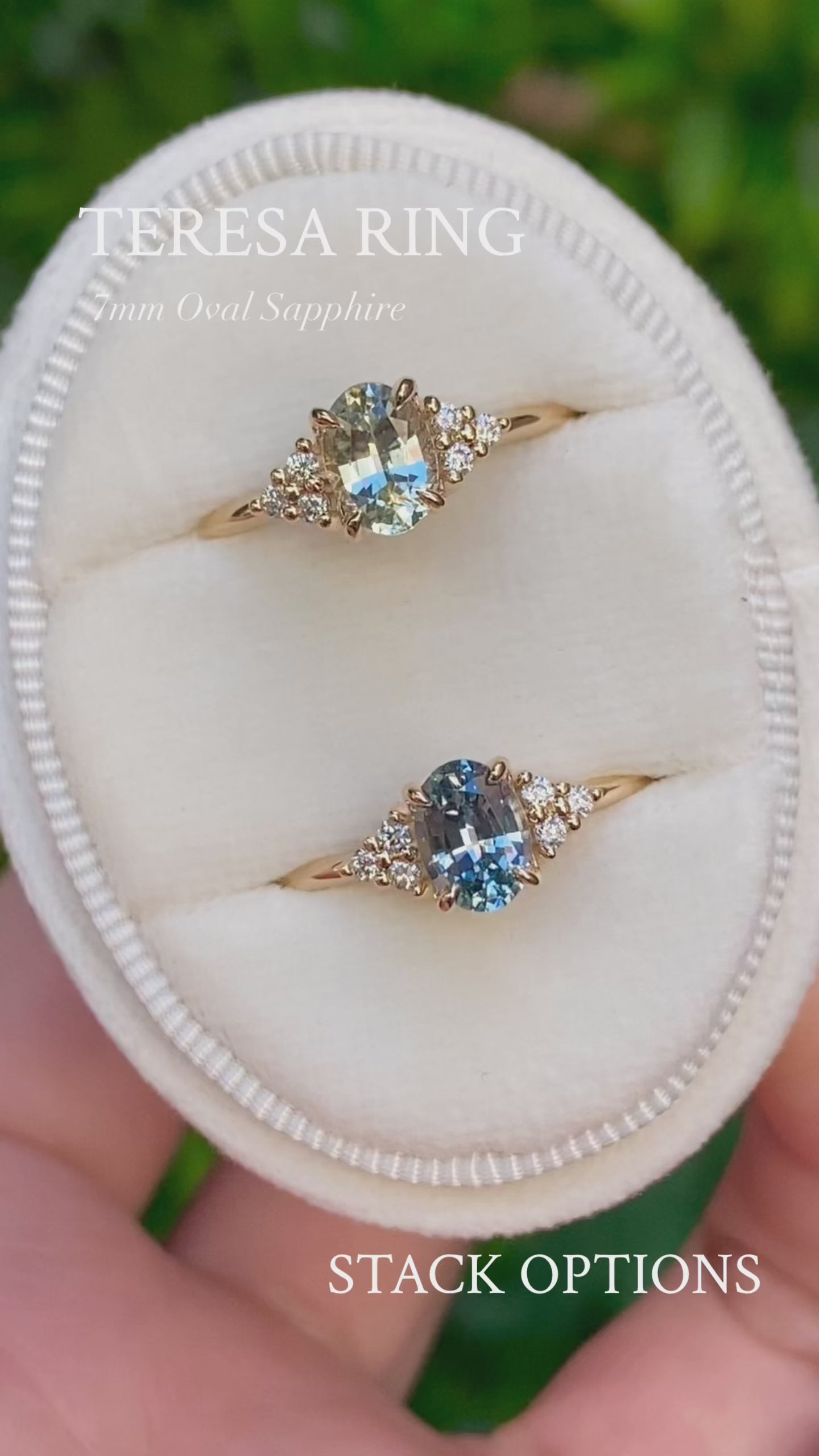 Teresa Ring, 0.95ct Light Blue Green Montana Sapphire