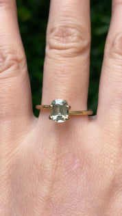 1.34ct Cushion Cut Light Green Montana Sapphire SF349