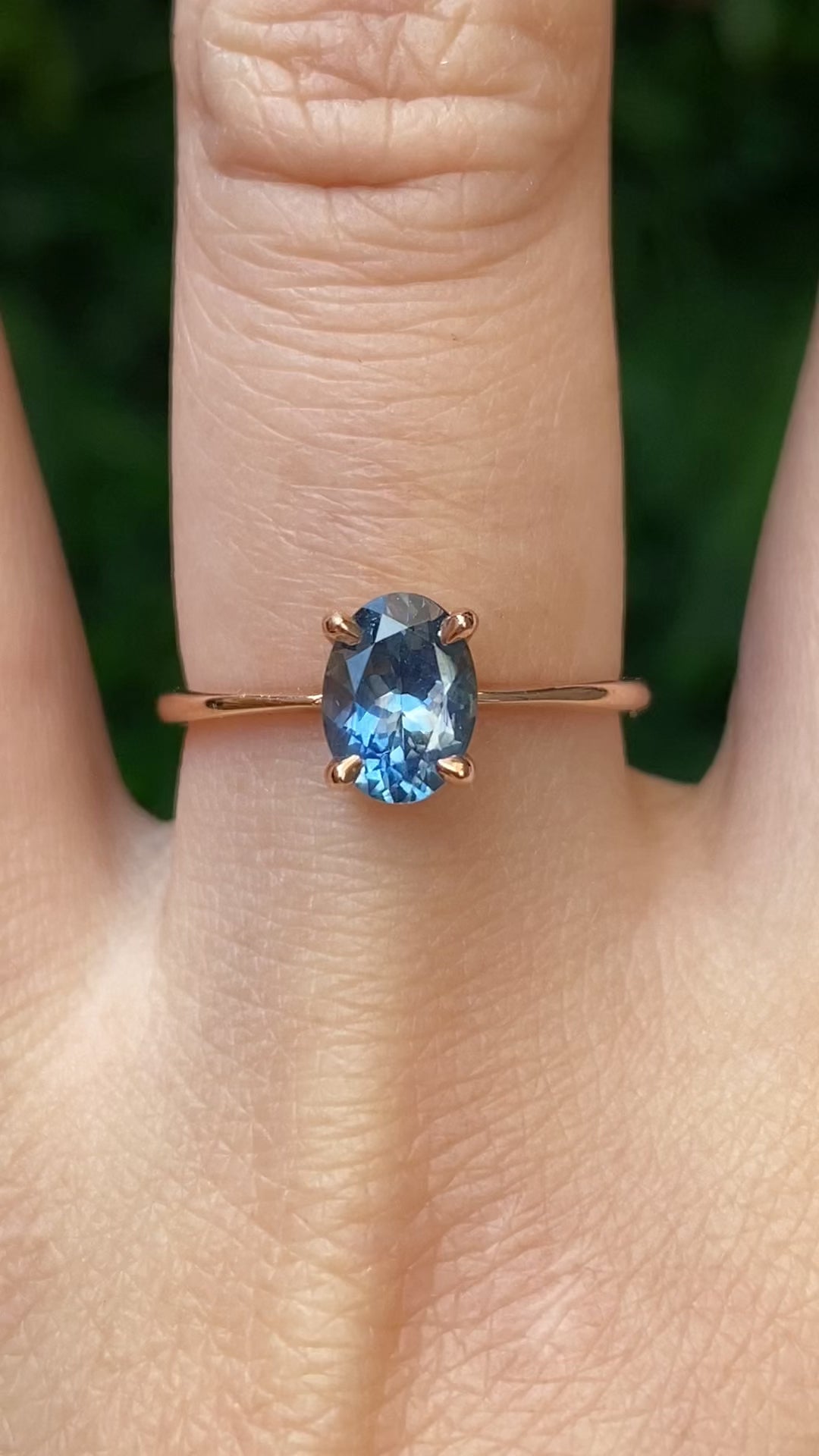 Nina Ring 1.30ct Blue Montana Sapphire, 14k Rose Gold (One of a