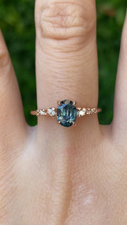Estel Fleur Ring, 0.93ct Montana Sapphire One of a kind