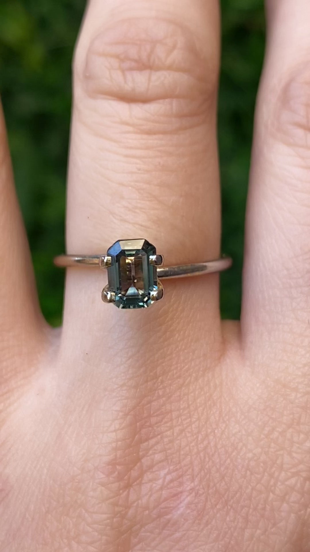 1.09ct Emerald Cut Green Madagascar Sapphire SF521