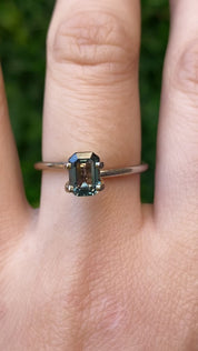 1.09ct Emerald Cut Green Madagascar Sapphire SF521