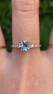 Estel Fleur Ring, 0.98ct Light Blue Montana Sapphire