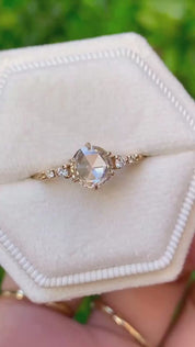 Mila Ring, 1.01ct Rose Cut Diamond, 14k Yellow Gold, GIA Certified (One of a kind)